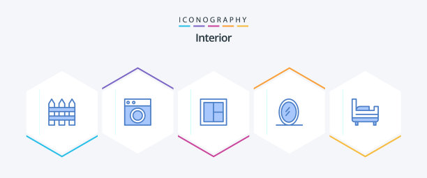 内部25个蓝色图标包，包括卧室图片下载