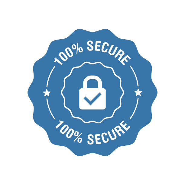 100%安全保护标签徽章图片下载