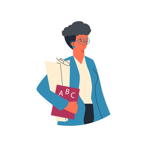 专业自信的女教师性格，矢量插图孤立。图片下载