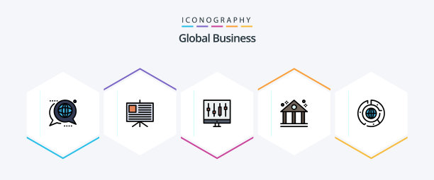 全球业务25个填充线图标包包括图片下载