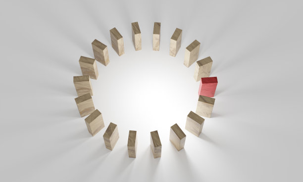 排成一圈的多米诺骨牌图片下载