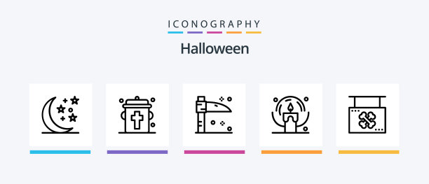 万圣节线5图标包包括蜡烛图片下载