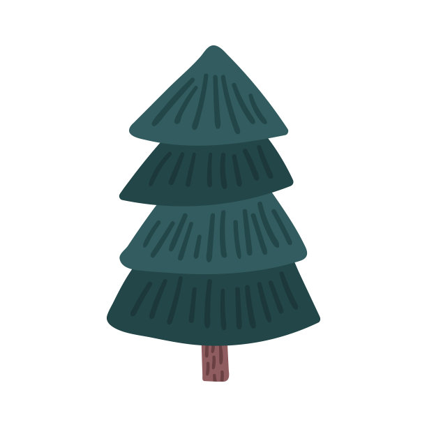 卡通绿杉树图片下载