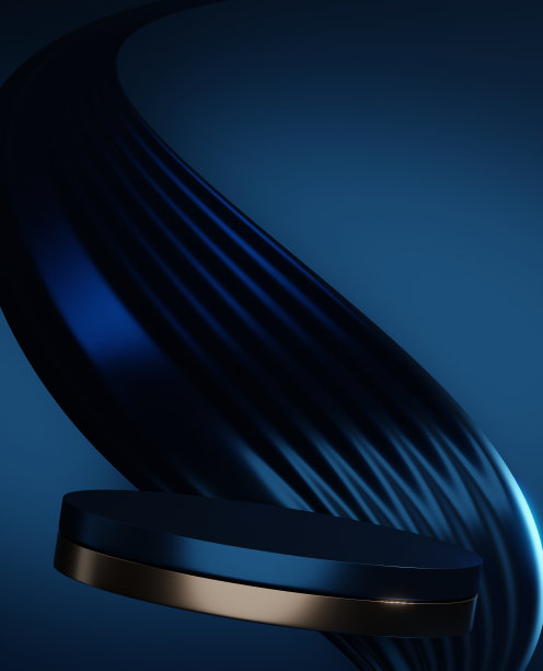 深蓝色几何背景，日式风格讲台蓝色概念。图片下载