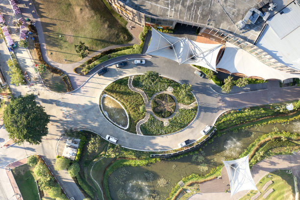 花园、公园鸟瞰图或俯视图。图片下载