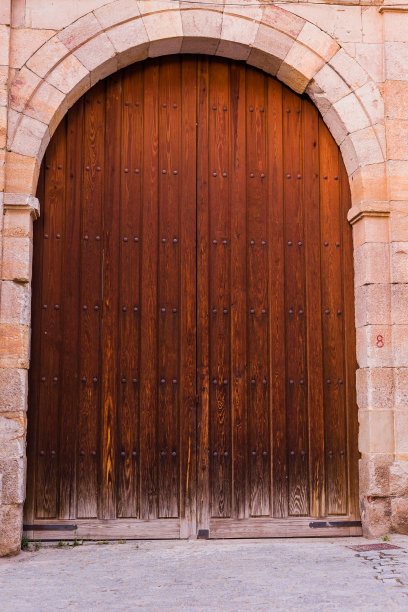 前乡村门纹理背景。木制传统古着图案图片下载