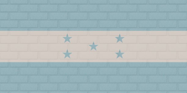 砖墙上绘有洪都拉斯国旗图片下载