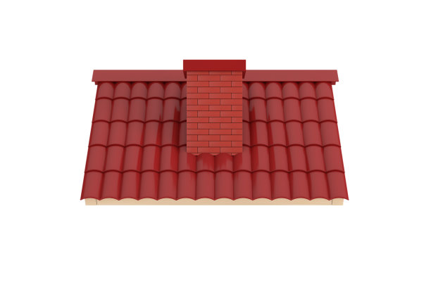 红瓦屋顶。3d渲染图片下载