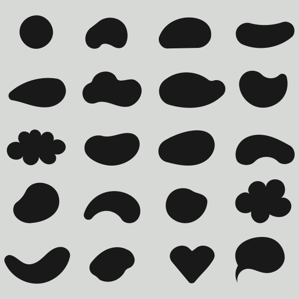 几何形状黑色剪影图标集图片下载