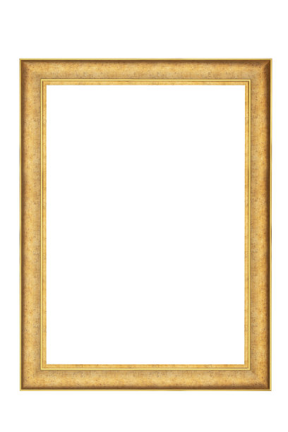 金色木框，白色背景图片下载