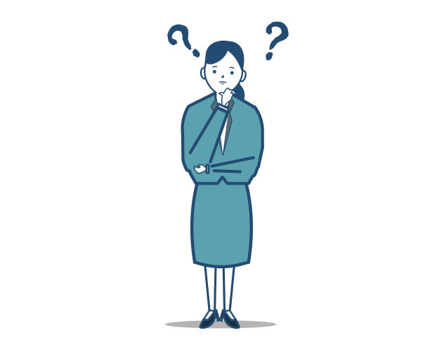 困惑于问号的女商人。矢量图图片下载