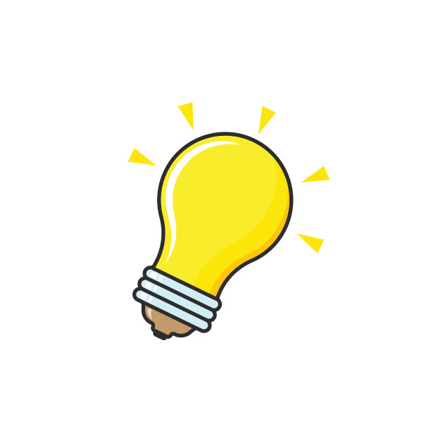 灯泡卡通图标设计模板图片下载