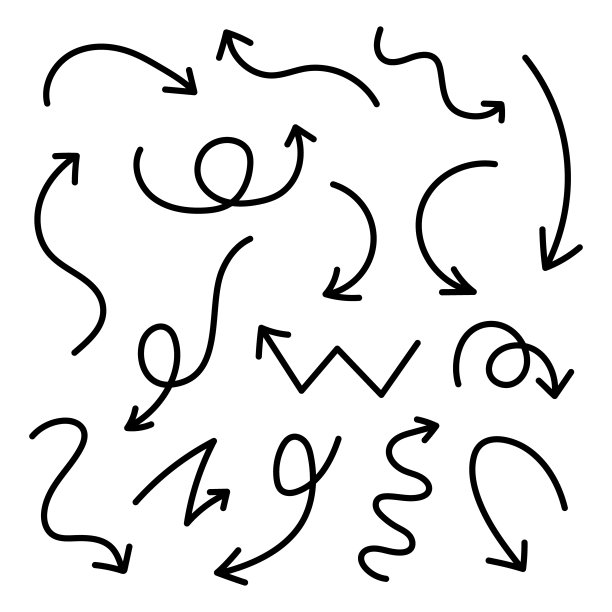 一套手绘箭头涂鸦图片下载