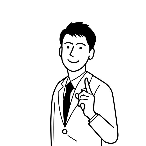 一个西装革履的男人举起食指解释一个观点。图片下载