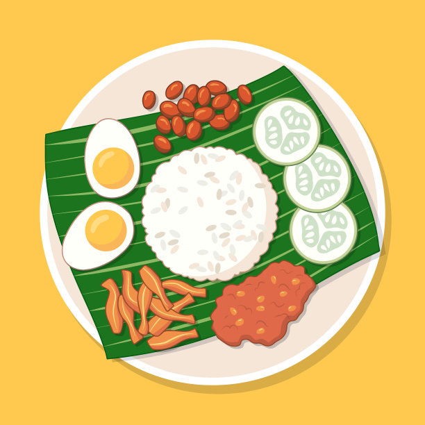 炸凤尾鱼，烤花生，黄瓜片，煮鸡蛋，辣酱，平面设计，俯视图。图片下载