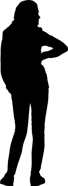 一个行走的女性在白色的剪影图片下载