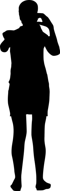 一个行走的女性在白色的剪影图片下载