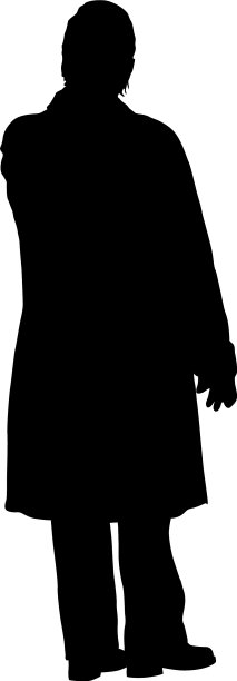 一个行走的女性在白色的剪影图片下载