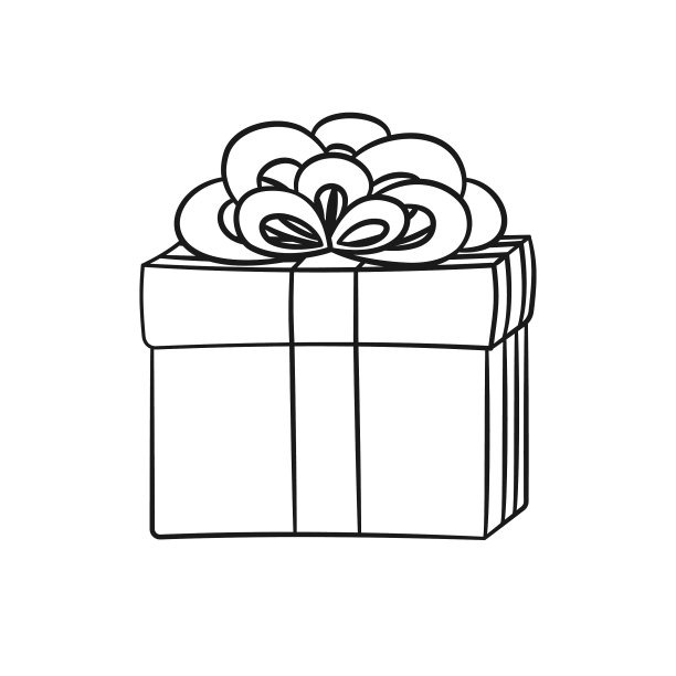 礼盒上有卡通蝴蝶结圣诞或生日图片下载
