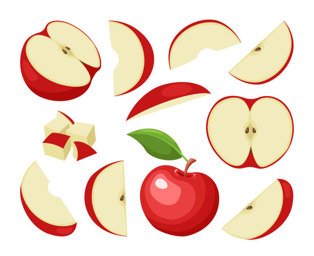 果实苹果孤立在白色背景上图片下载