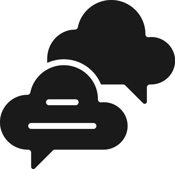基于云的实时聊天黑色字形图标图片下载