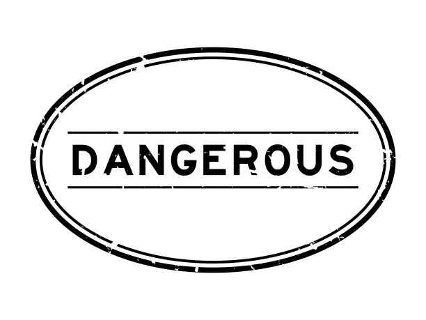 垃圾黑色危险字橡胶印章印章在白色背景图片下载