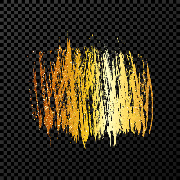 金色笔触在黑暗透明的背景图片下载