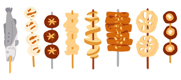 亚洲食物日式烤鸡肉串图片下载