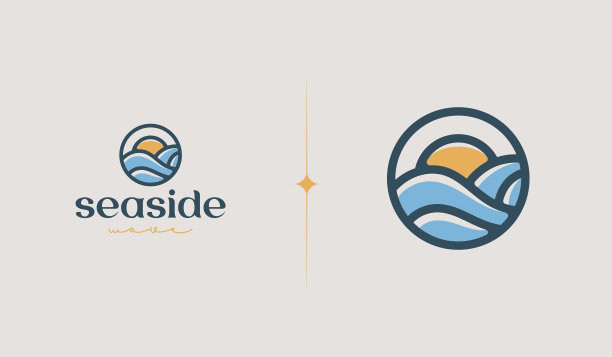 海滨标志模板通用创意溢价图片下载