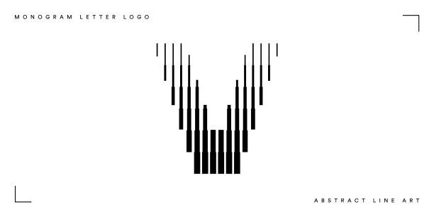 抽象线条艺术字母v字母标志图片下载