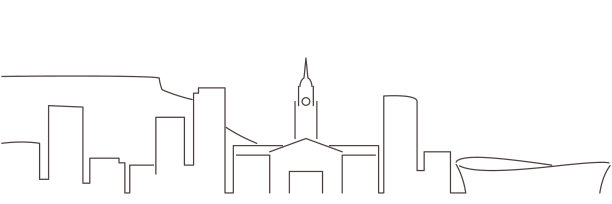 开普敦的暗线简单的极简主义天际线图片下载