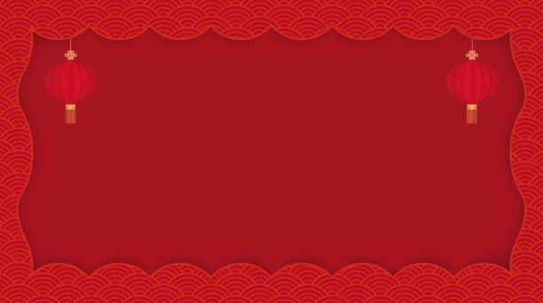 红色中式窗帘矢量背景图片下载