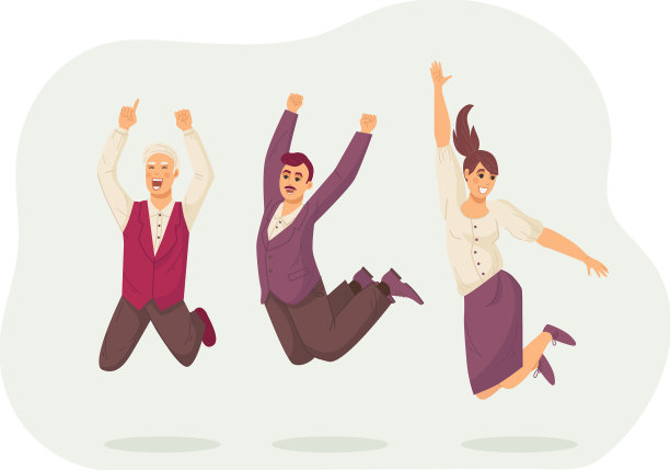 快乐的商务人士用手跳图片下载