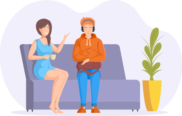 生气的母亲训斥她十几岁的儿子图片下载