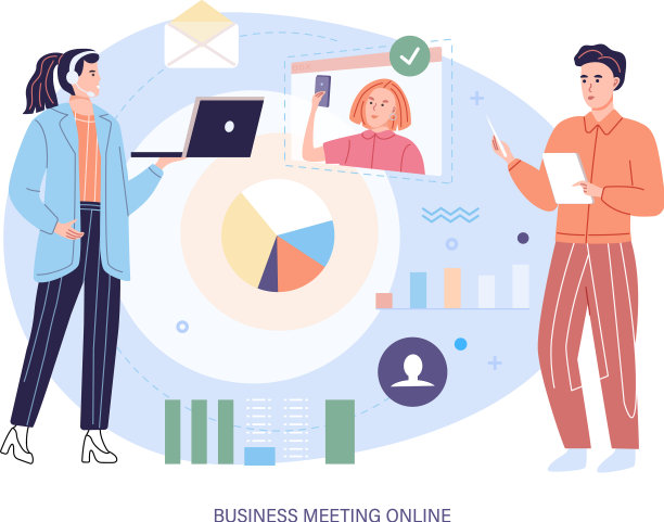 商务在线会议伙伴讨论想法图片下载