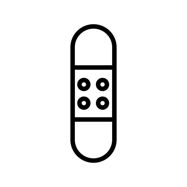 白色背景上的医用贴片图标线条图片下载