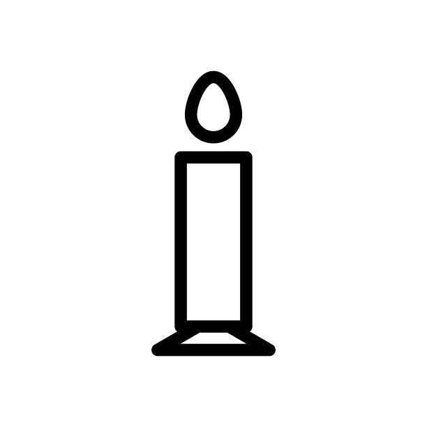 白色背景上隔离的蜡烛线条图标图片下载