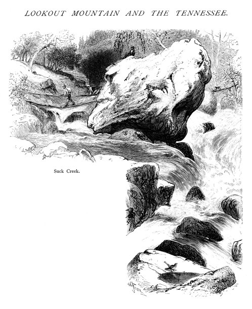在了望山上的吮吸溪，田纳西河，美国，地理图片下载
