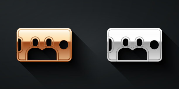 手机图标上的金色和银色自拍图片下载