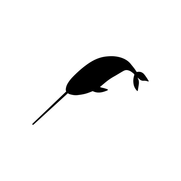 独角鲸人物海洋动物深背景。野生动物插画。矢量插图。图片下载