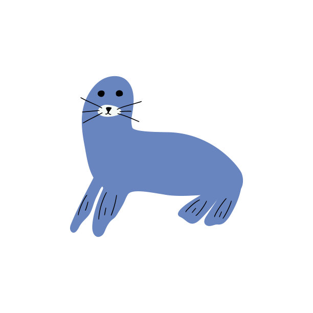 印章人物海洋动物深背景。野生动物插画。内衣的世界。矢量插图。图片下载