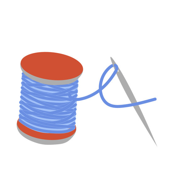 用线缝针。轮廓的象征。裁剪。矢量隔离插图设计。图片下载