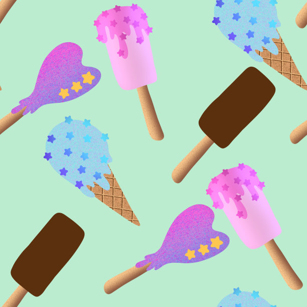 冰淇淋图案的面料和纺织品和儿童图片下载