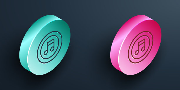 等距线音乐音符音色图标隔离上图片下载