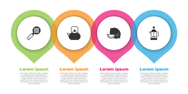 将茶水过滤器与水壶柠檬和手柄一起放置图片下载