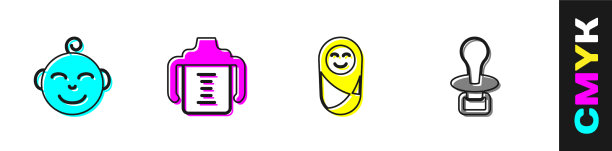 套小男孩头婴儿瓶新生婴儿图片下载