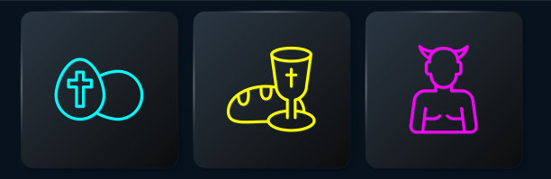 设置线复活节彩蛋坎卜斯赫克和高脚杯和图片下载