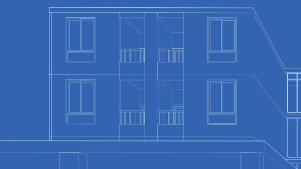 建筑项目的三维插图图片下载