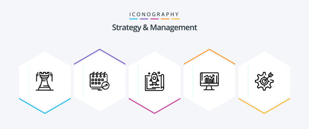 策略和管理25线图标包图片下载