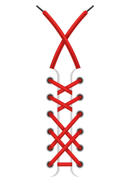 红色蕾丝鞋系鞋带图标方案图片下载